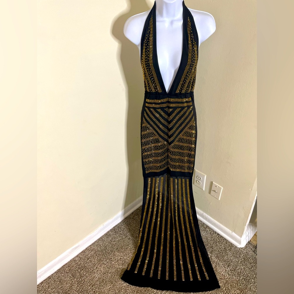 Elegant Black/Gold Dress